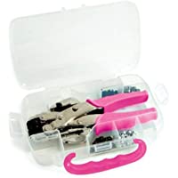 We R Memory Keepers Crop-A-Dile Eyelets in Case Pink- Metal- Rosa- 6x8.5x1.5 Inches